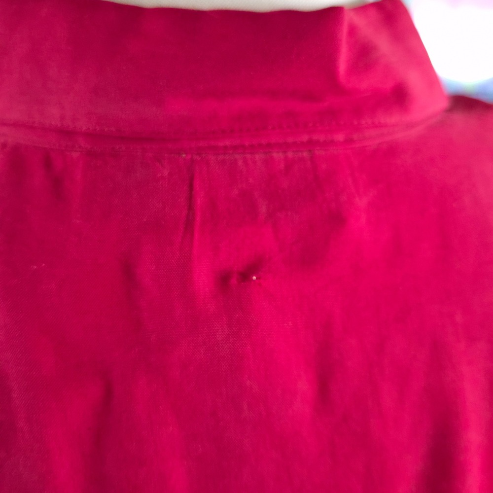Petite Sophisticate Red 100% Silk Button Down Blouse Long Sleeve Shirt Size P - Picture 6 of 8